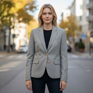 EUC J.Crew Schoolboy Blazer in Grey - Size 6 - 16271 Italian Wool